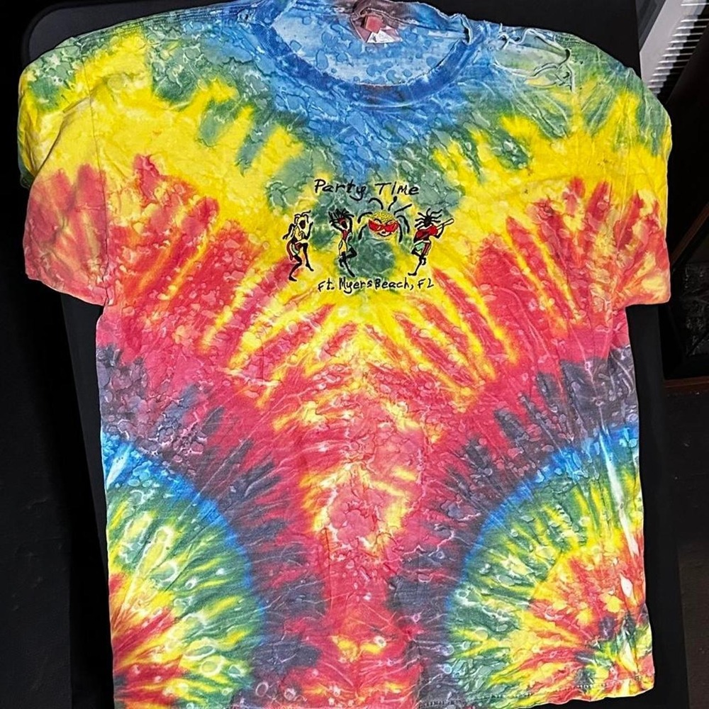 tie-dye fruit of the loom heavyweight shirt 'Party Time' and 'Ft. Myers Beach XL